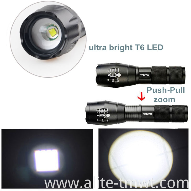 Wholesale 10W Zoom Focus Rechargeable XML-T6 LED Flashlight For Bike